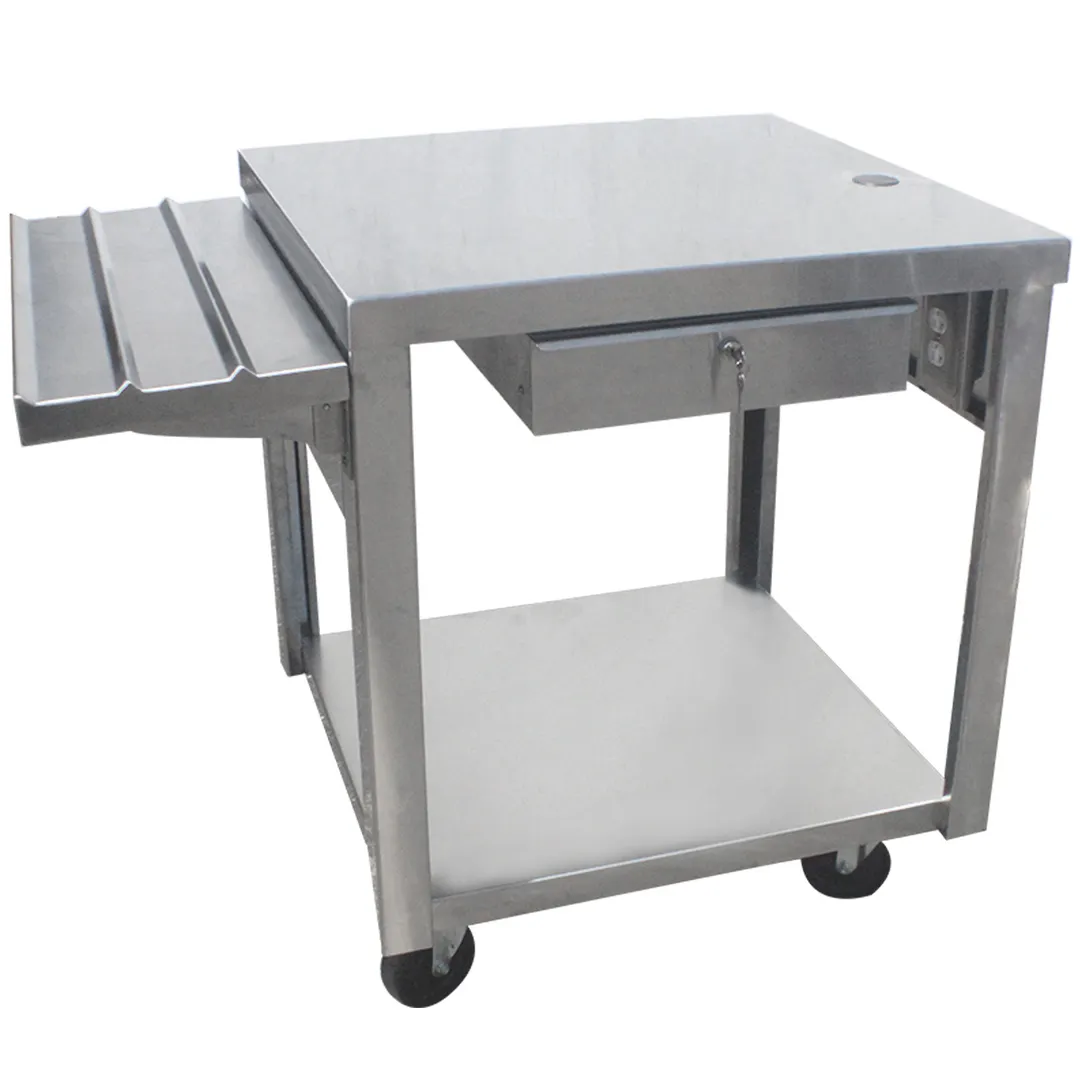 IMC Teddy CCA Cashier Counter - 36" H x 30-1/2" W x 30-1/2" D, Stainless Steel, Lock Drawer, 120V NEMA 5-15P Outlet