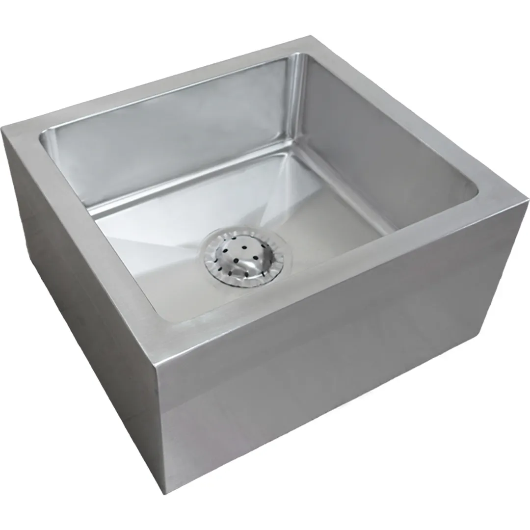 IMC Teddy FS-M Mop Sink, Medium Duty, 16"W X 18"D X 7" Deep Bowl, 4" Drain
