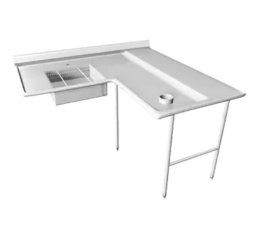 IMC Teddy ISDS-96 72"x96" Soiled Dishtable, Island / Corner - 14 Gauge S.Steel Top / Right-to-Left
