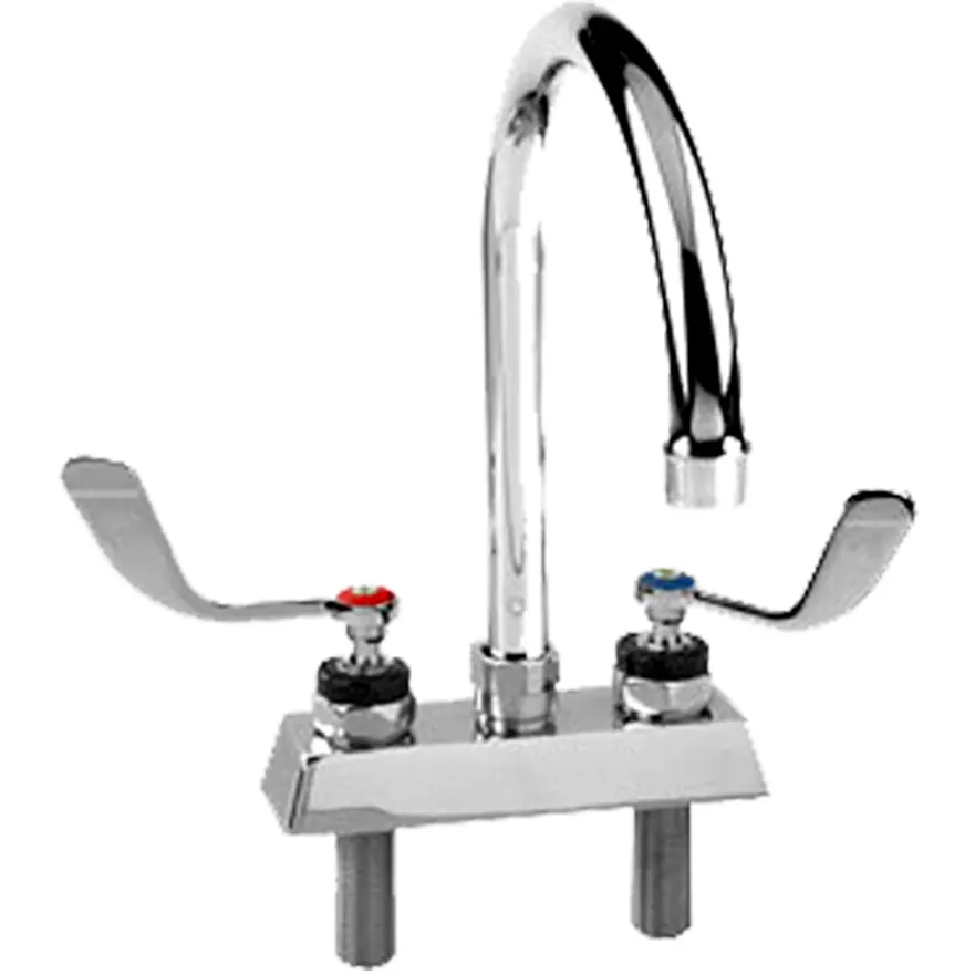 IMC Teddy RGLH-D Faucet, Deck Type, Rigid Gooseneck, with Wrist Handles