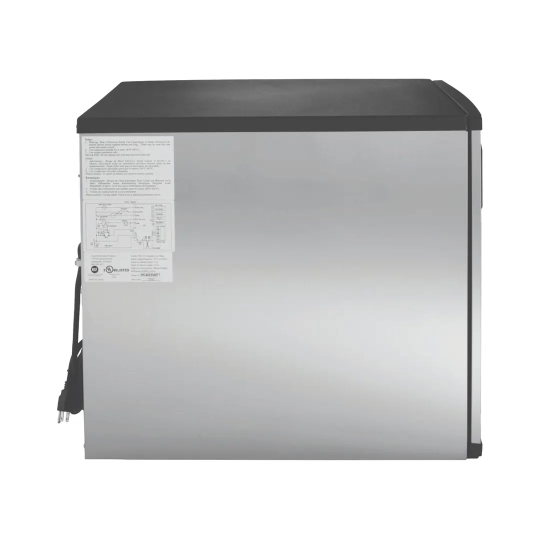 Hubert 69K-914 Ice Maker Head, 22"×24.6"×21" Black Steel Cube Ice, 373 Lb/Day, AirCooled ENERGY STAR