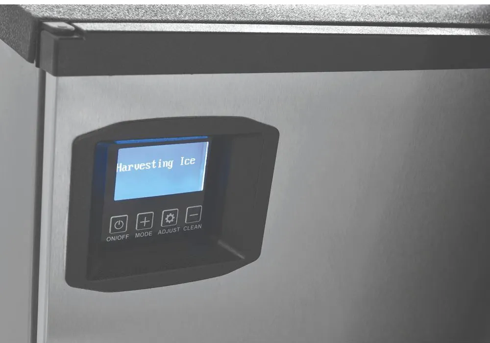 Hubert 69K-914 Ice Maker Head, 22"×24.6"×21" Black Steel Cube Ice, 373 Lb/Day, AirCooled ENERGY STAR