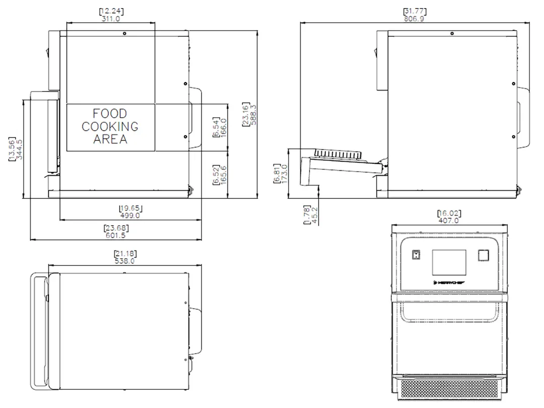 Merrychef eikon® E1S Countertop Ventless Combination High Speed Oven, 208/240V