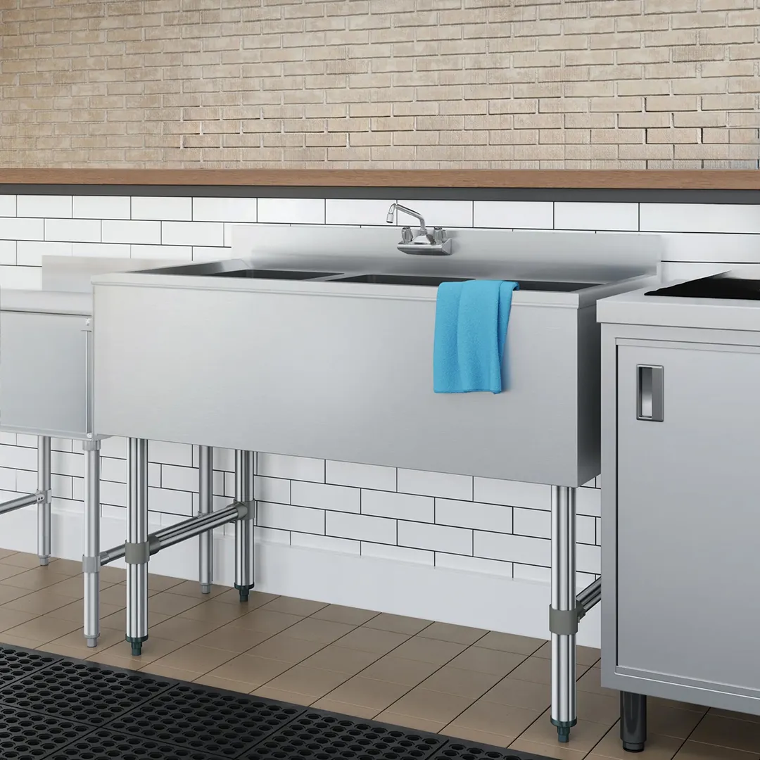 Koolmore SBR3B38-320 38" Underbar Sink Units, 3 Compartment without Drainboard