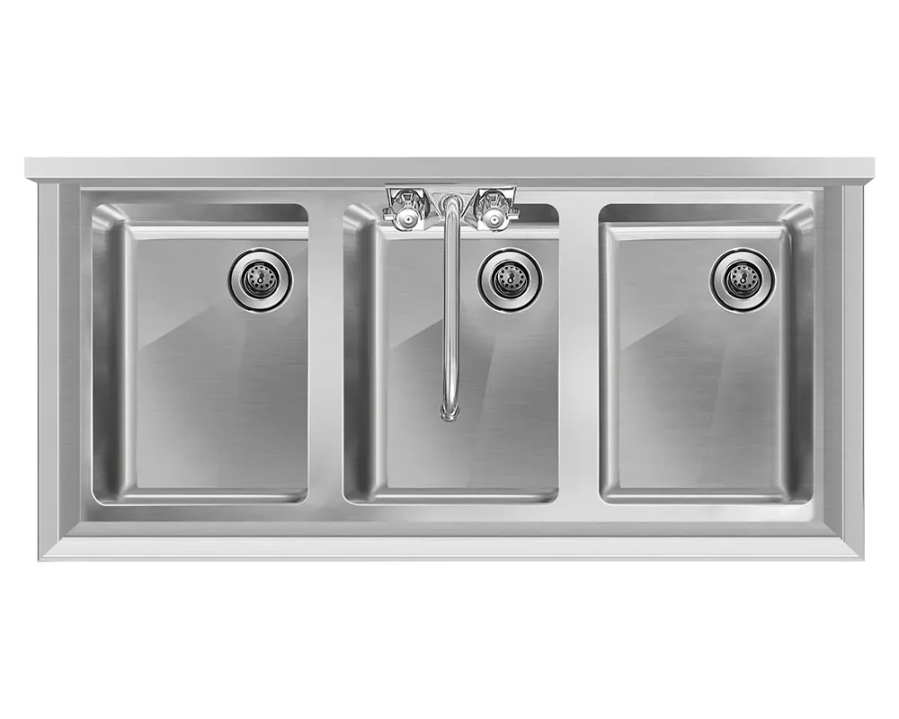 Koolmore SBR3B38-320 38" Underbar Sink Units, 3 Compartment without Drainboard