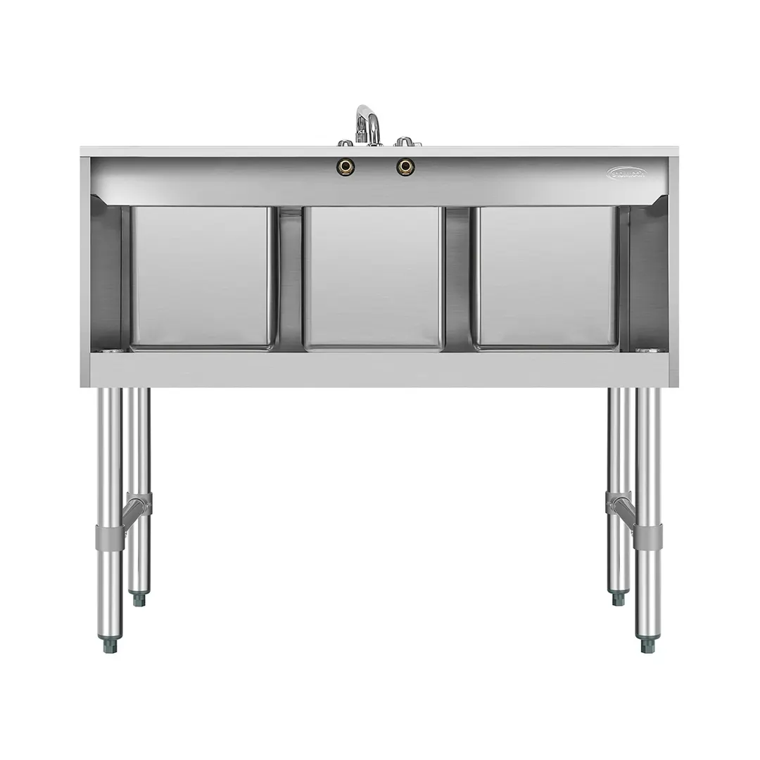 Koolmore SBR3B38-320 38" Underbar Sink Units, 3 Compartment without Drainboard