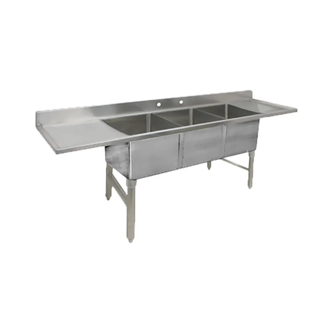 GSW USA SE10143DB5 Underbar Sink Units, 3 Compartment with 2 Drainboards