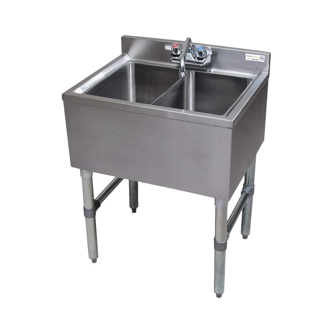 Steel Works SWBAR2B26 Underbar Hand Sink Unit with Splash Mount Faucet - No Drainboard
