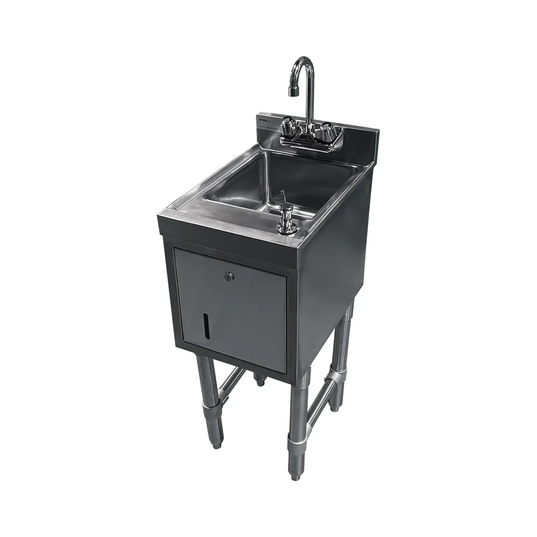 Steel Works SWUHS-1812-STD Underbar Hand Sink Unit with Soap & Towel Dispenser