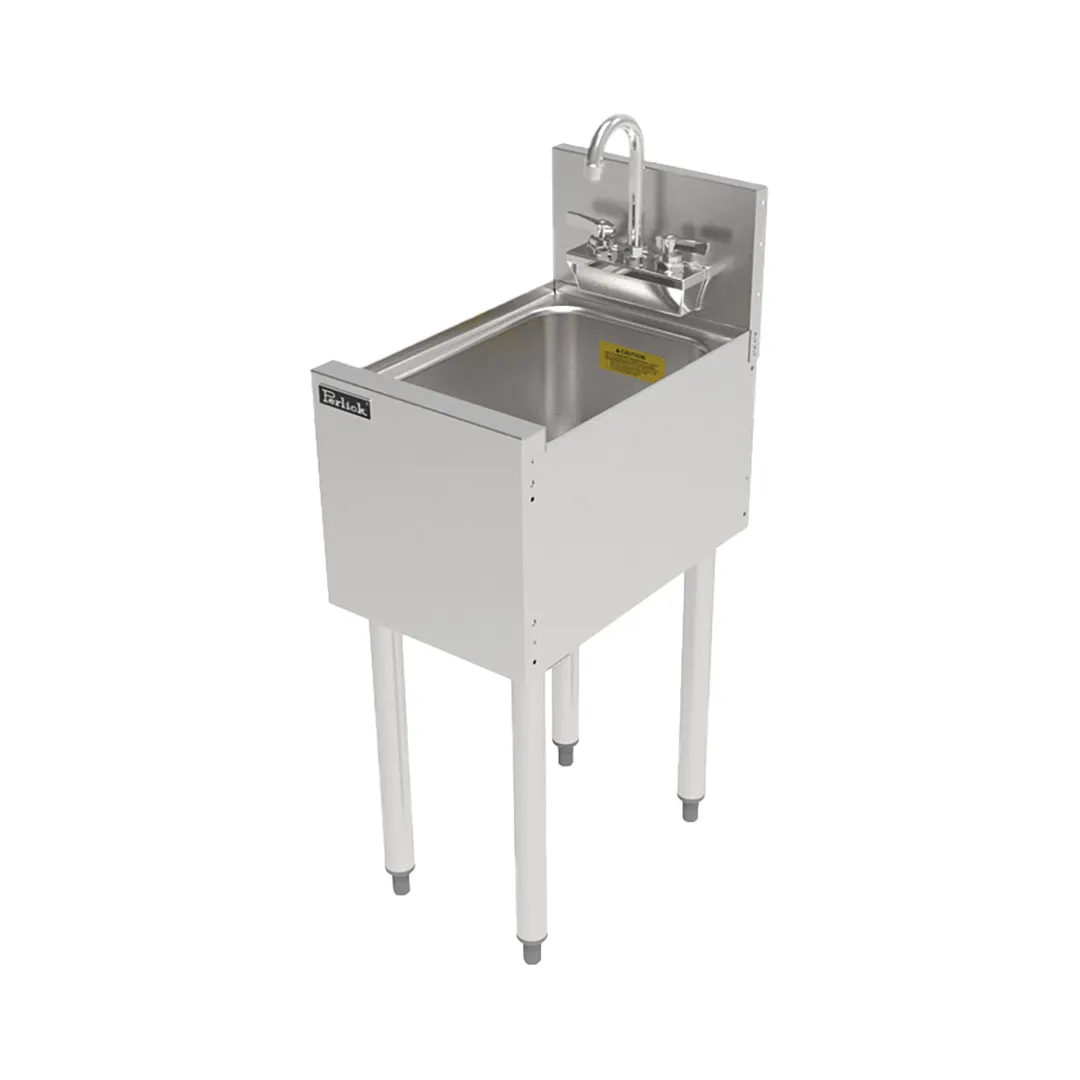 Perlick TS12DS-STK 12" Underbar Hand Sink Unit with Side Splashes & Faucet - Quick Ship