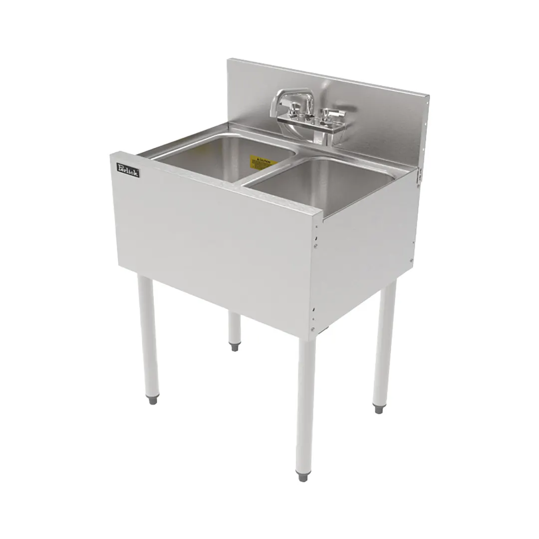 Perlick TS24M2 Underbar Sink Units, 2 Compartment without Drainboard