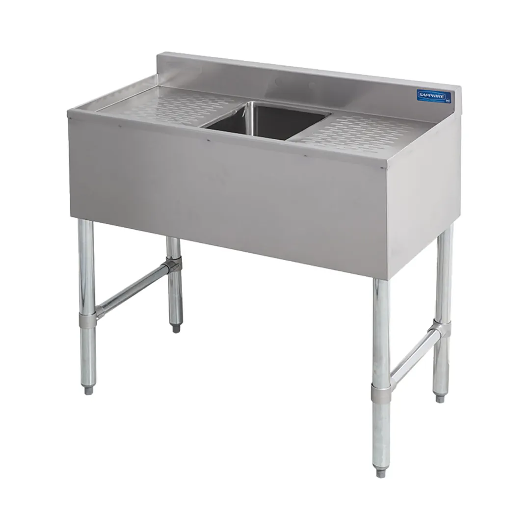 Sapphire Manufacturing SMBS-1D Underbar Sink Units, 1 Compartment with 2 Drainboards