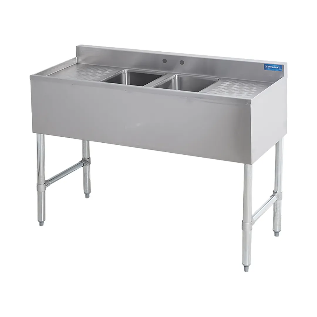 Sapphire Manufacturing SMBS-2D Underbar Sink Units, 2 Compartment with 2 Drainboards