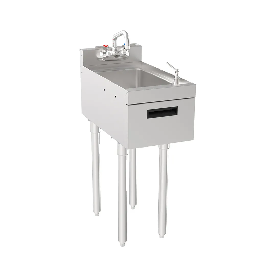 Krowne 18-12DST 12" Silver Series Underbar Hand Sink Unit with Soap & Towel Dispenser