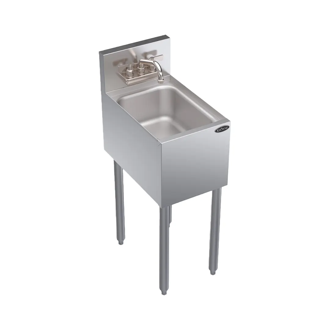 Krowne KR19-1C 12" Free Standing Underbar Hand Sink Unit with Splash Mount Faucet 