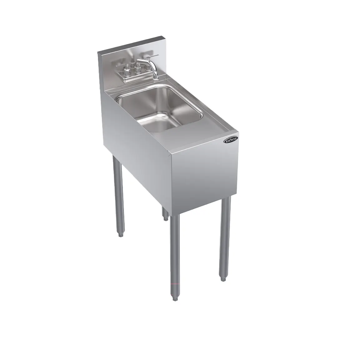 Krowne KR24-1C 12" Free Standing Underbar Hand Sink Unit with Splash Mount Faucet 