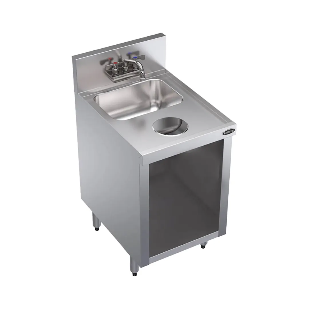 Krowne KR24-S18C 18" Underbar Hand Sink Unit with Cabinet Base & Splash Mount Faucet