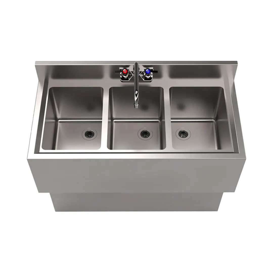 BK Resources UBB-18-336S Underbar Sink Units, 3 Compartment without Drainboard