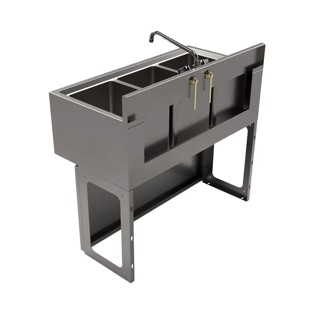 BK Resources UBB-18-336S Underbar Sink Units, 3 Compartment without Drainboard
