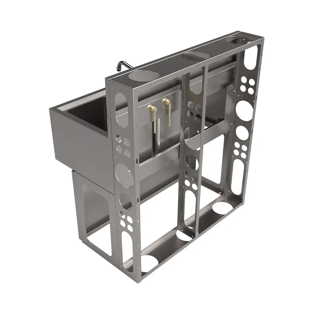 BK Resources UBDW-18-236LS Underbar Sink Units, 2 Compartment with Left Drainboard