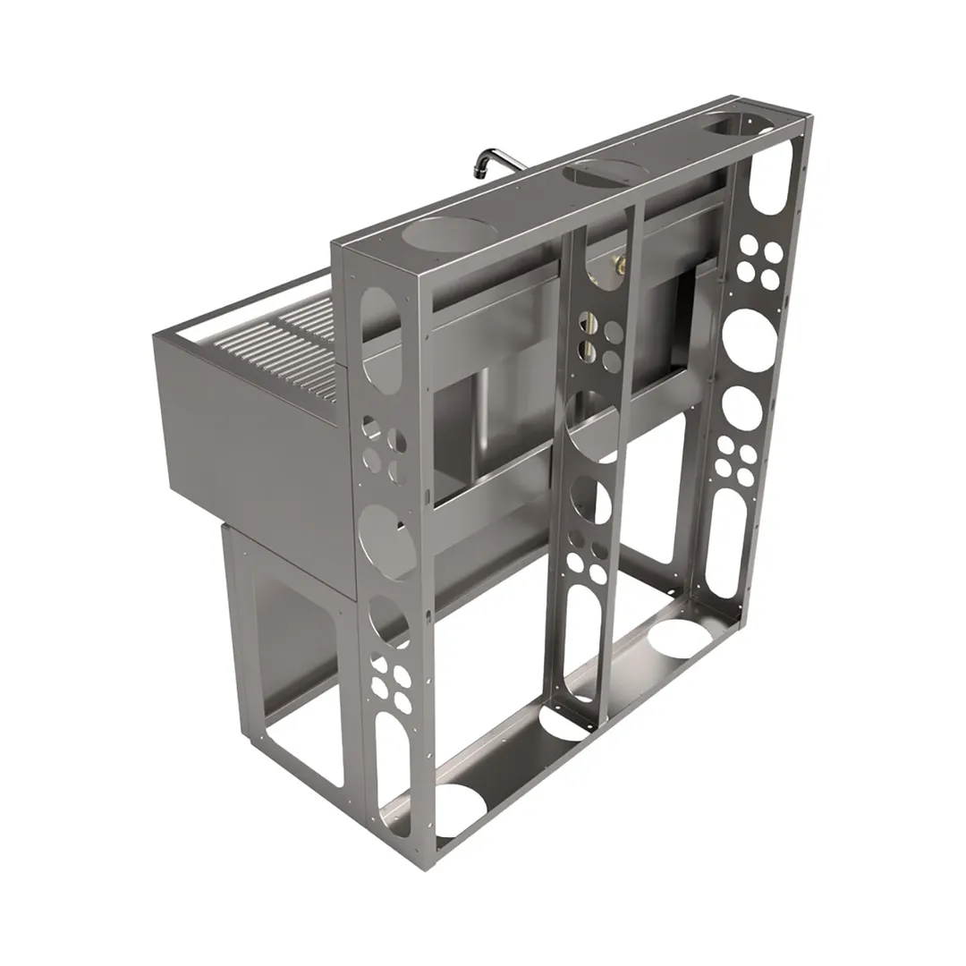 BK Resources UBDW-18-236RS Underbar Sink Units, 2 Compartment with Right Drainboard
