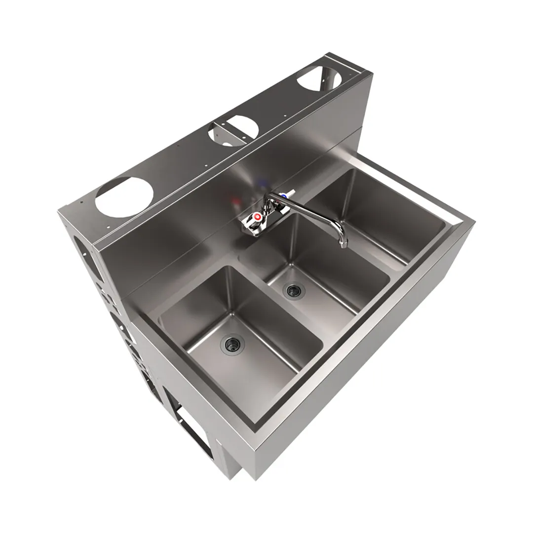 BK Resources UBDW-18-336S Underbar Sink Units, 3 Compartment without Drainboard