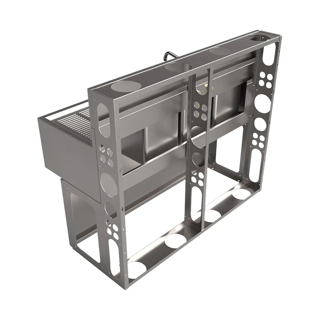 BK Resources UBDW-18-348RS Underbar Sink Units, 3 Compartment with Right Drainboard
