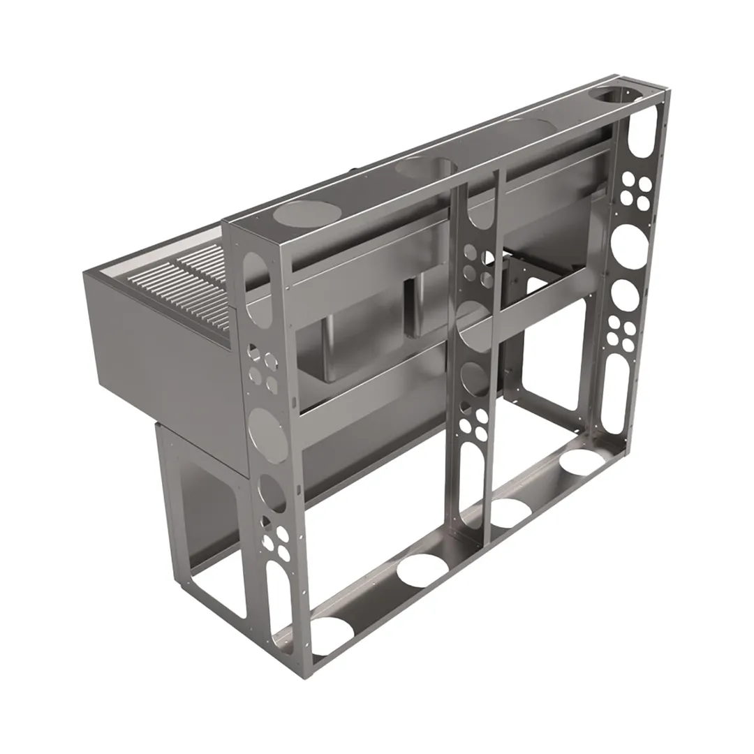 BK Resources UBDW-21-248TS Underbar Sink Units, 2 Compartment with 2 Drainboards