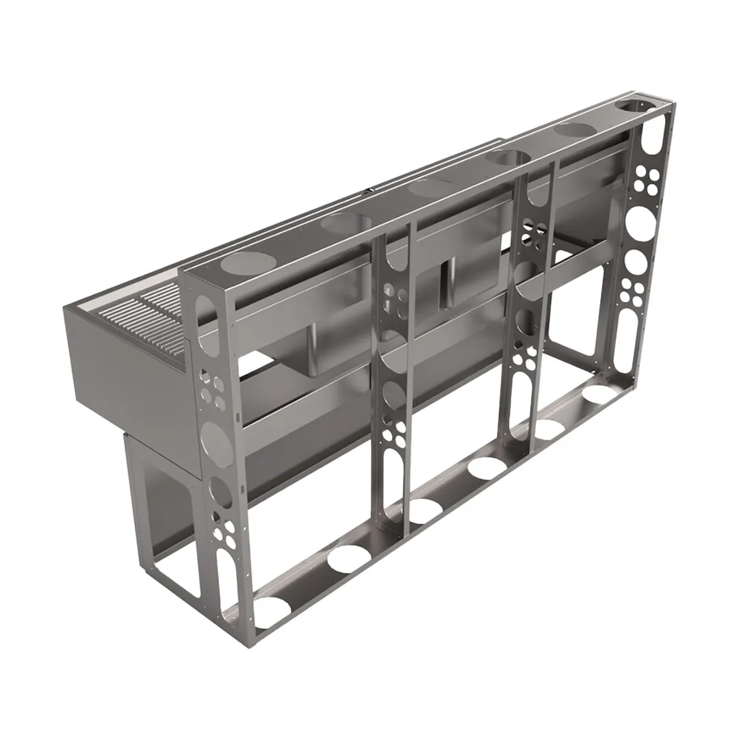 BK Resources UBDW-21-372TS Underbar Sink Units, 3 Compartment with 2 Drainboards