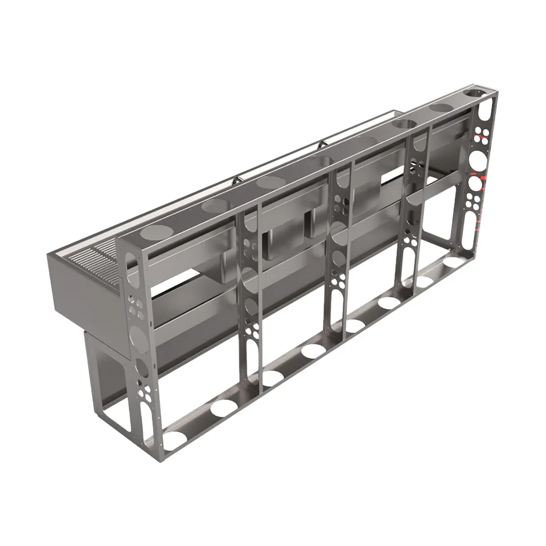 BK Resources UBDW-21-496TS Underbar Sink Units, 4 Compartment with 2 Drainboards