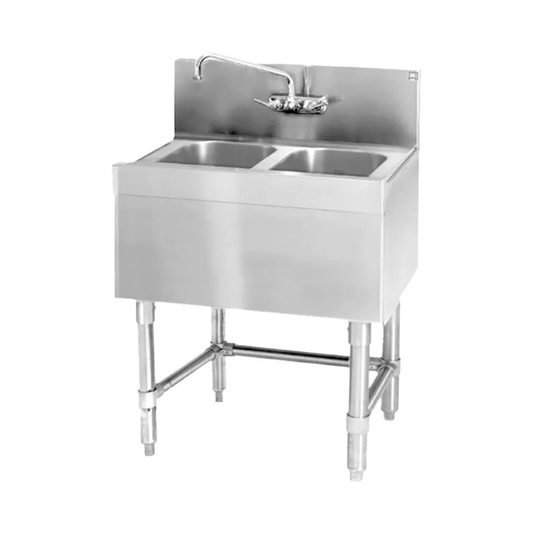 Eagle Group B2-2-19 24" Underbar Sink Units, 2 Compartment without Drainboard