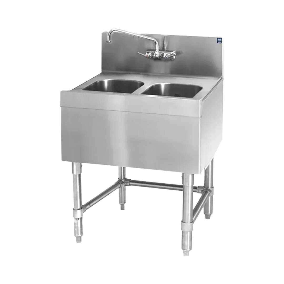 Eagle Group B2-2-24 24" Underbar Sink Units, 2 Compartment without Drainboard
