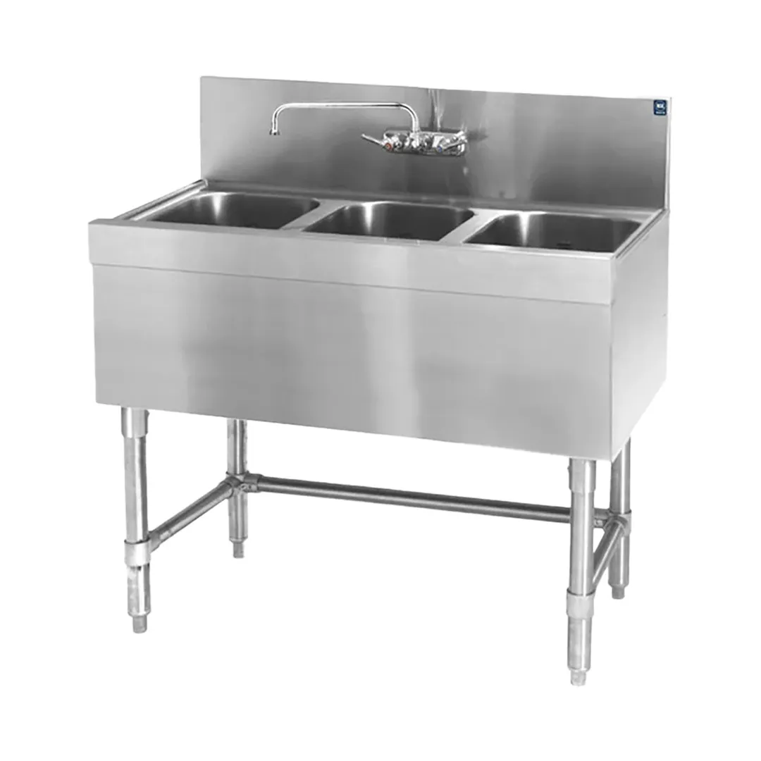 Eagle Group B3-3-19 36" Underbar Sink Units, 3 Compartment without Drainboard