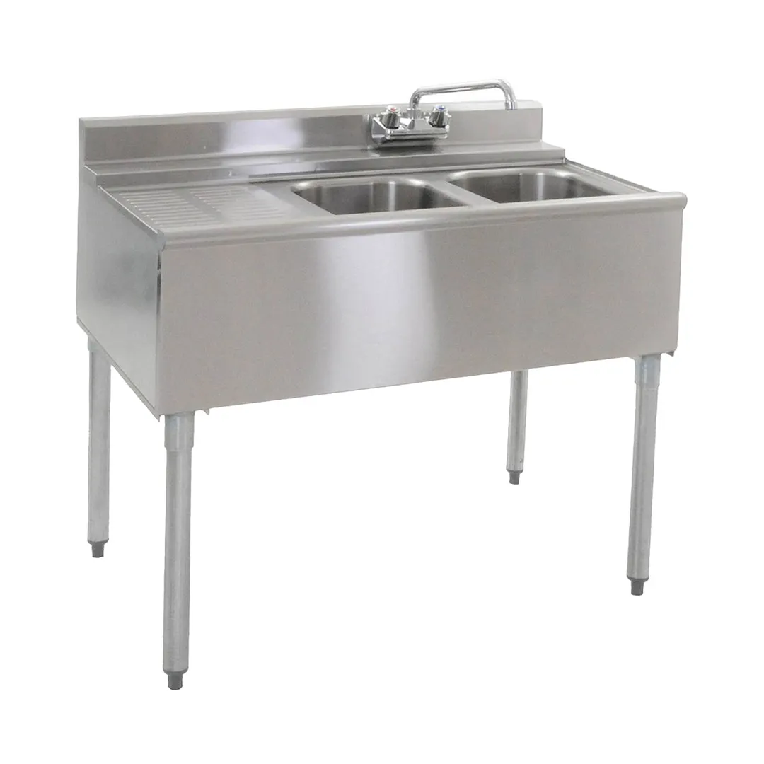 Eagle Group B3L-2-22 36" Underbar Sink Units, 2 Compartment with Left Drainboard