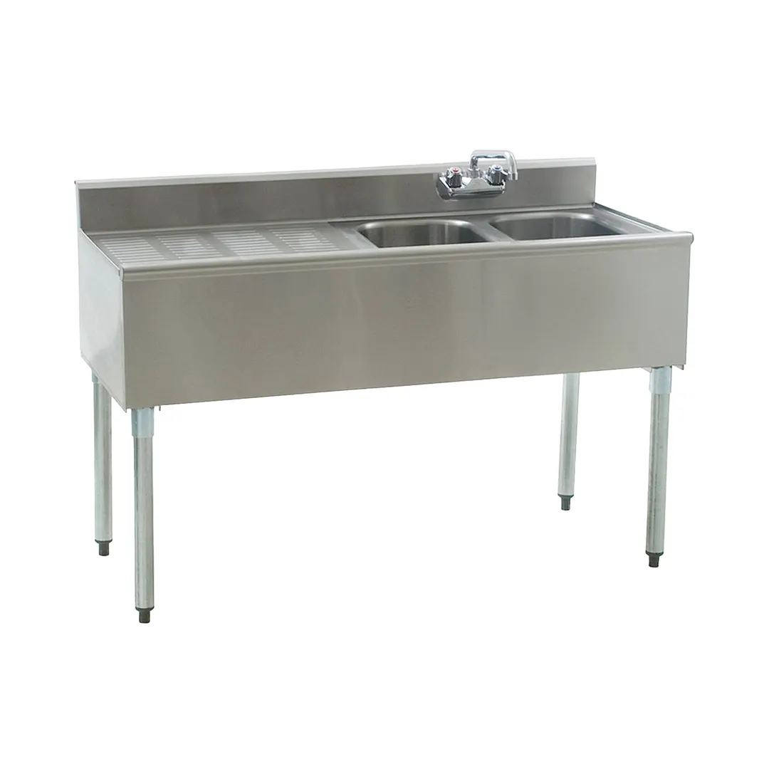 Eagle Group B4L-2-18 48" Underbar Sink Units, 2 Compartment with Left Drainboard