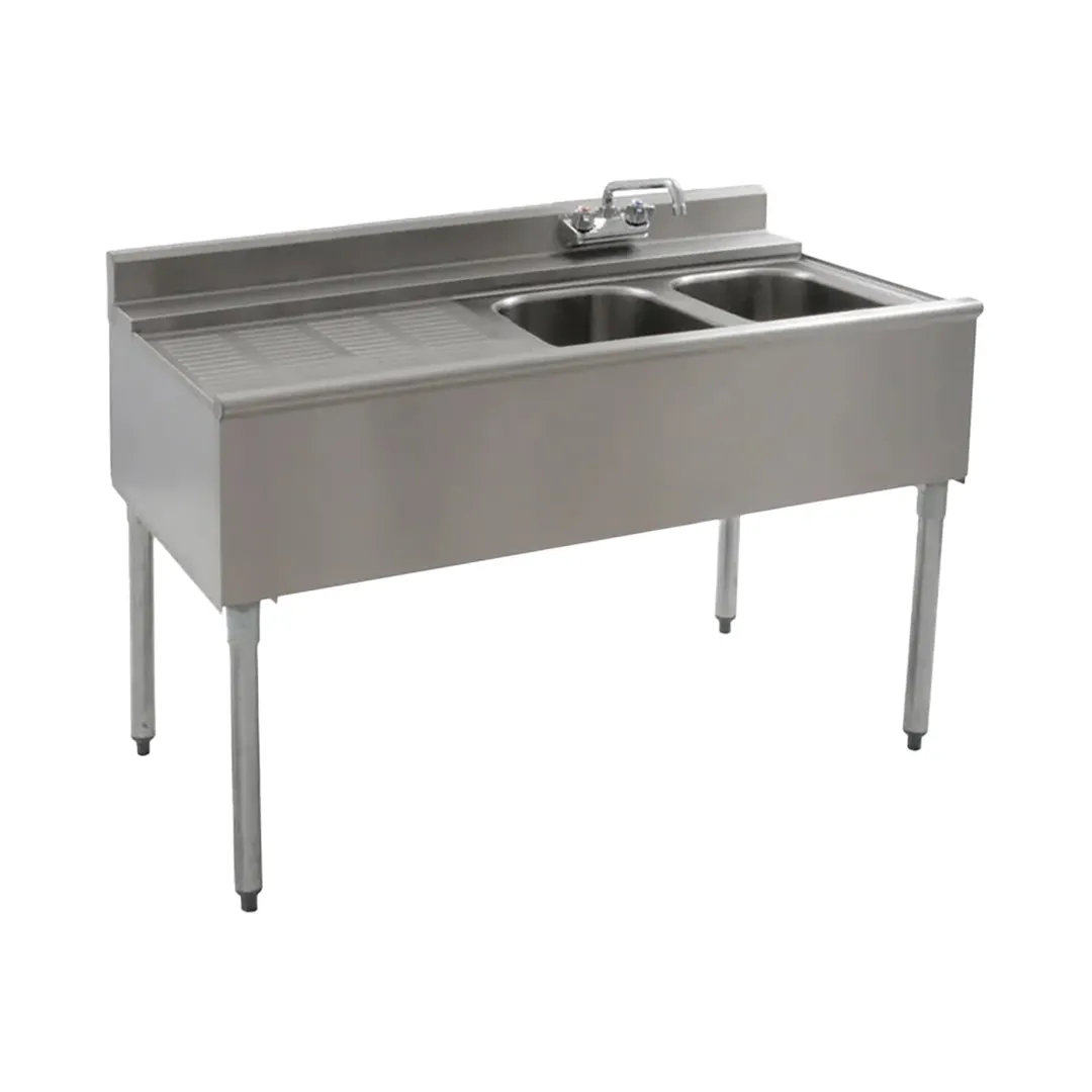 Eagle Group B4L-2-22 48" Underbar Sink Units, 2 Compartment with Left Drainboard