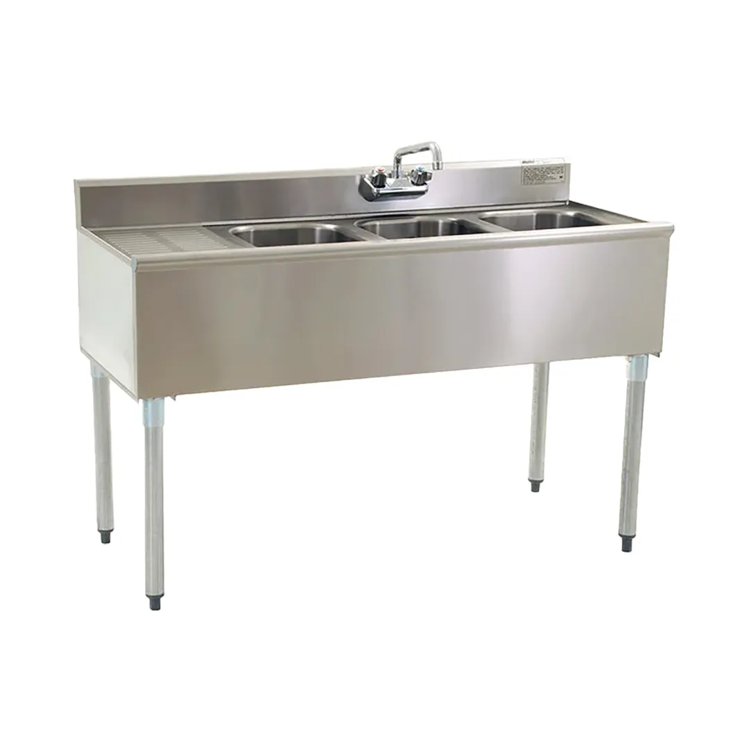 Eagle Group B4L-22-X 48" Underbar Sink Units, 3 Compartment with Left Drainboard - Flyer