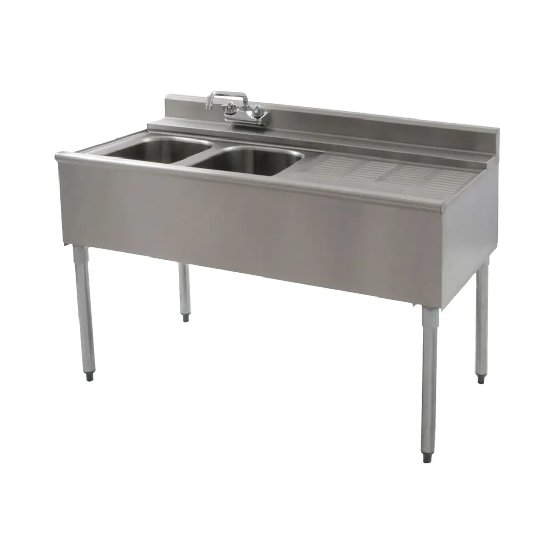 Eagle Group B4R-2-22 48" Underbar Sink Units, 2 Compartment with Right Drainboard