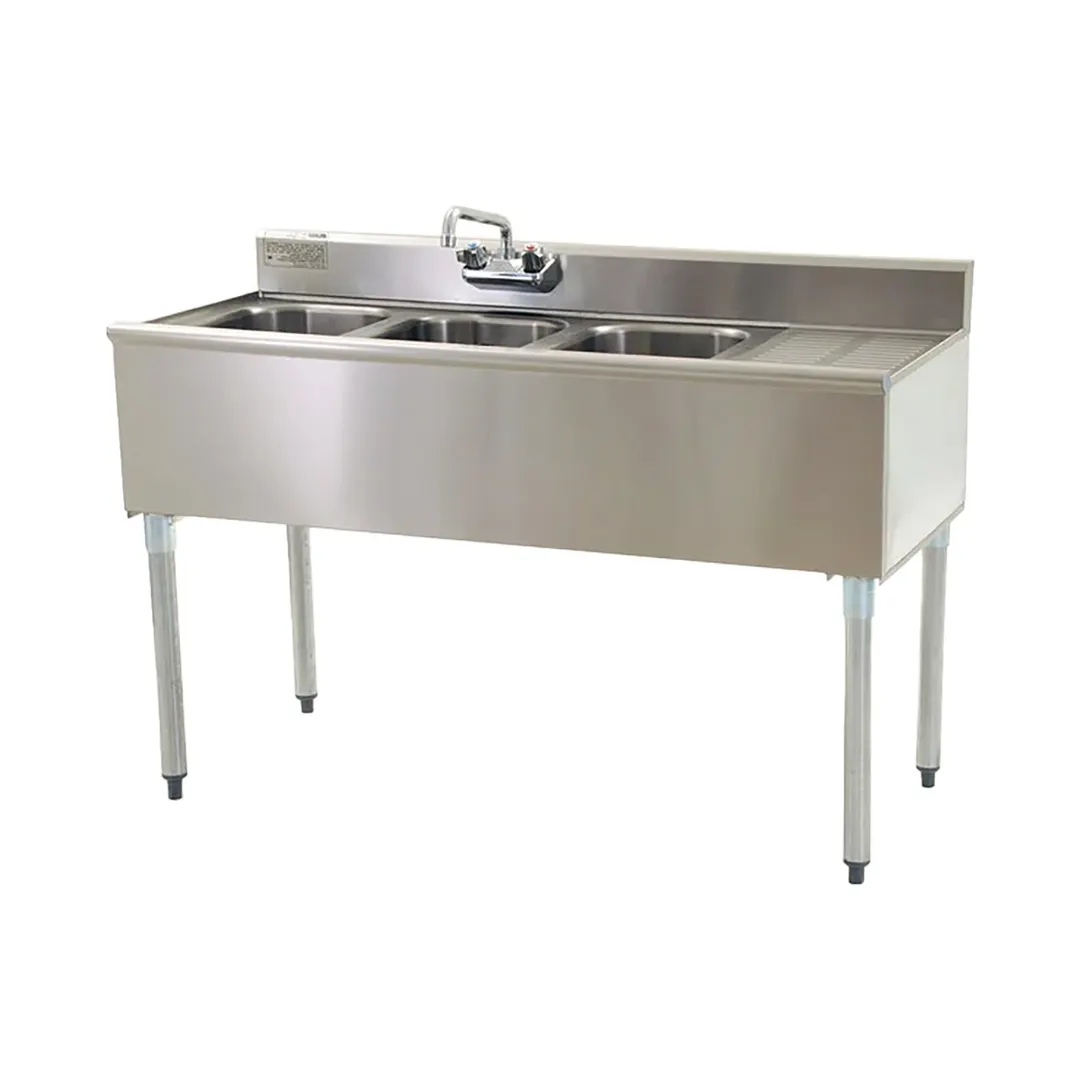 Eagle Group B4R-22-X 48" Underbar Sink Units, 3 Compartment with Right Drainboard - Flyer