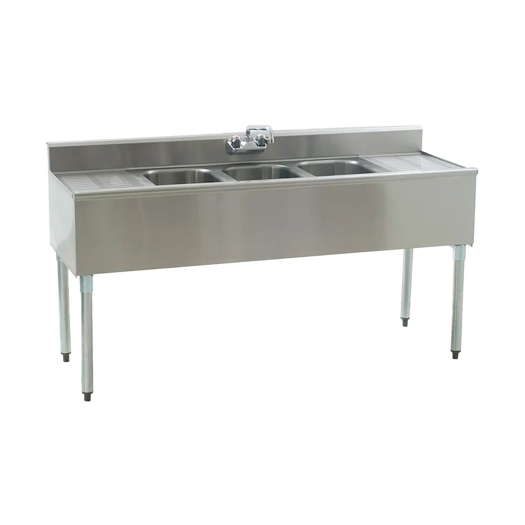 Eagle Group B6C-18-3VP Underbar Sink Units, 3 Compartment with 2 Drainboards - Flyer
