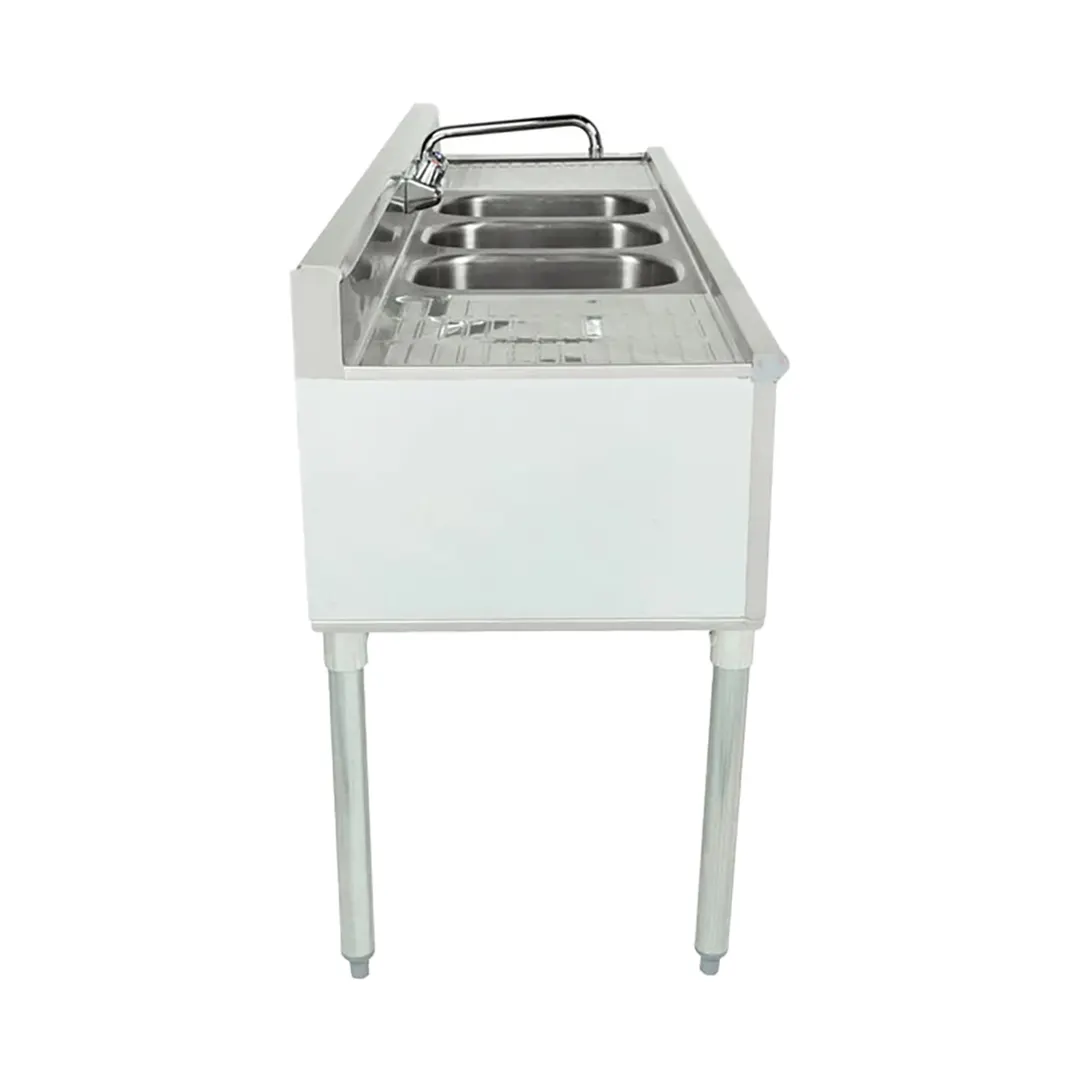 Eagle Group B6C-18-X 72" Underbar Sink Units, 3 Compartment with 2 Drainboards - Flyer