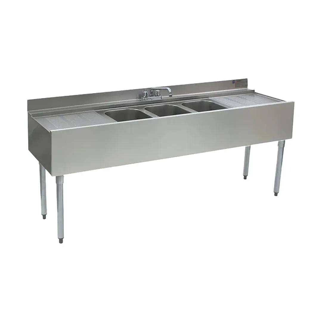 Eagle Group B6C-22-3VP Underbar Sink Units, 3 Compartment with 2 Drainboards - Flyer