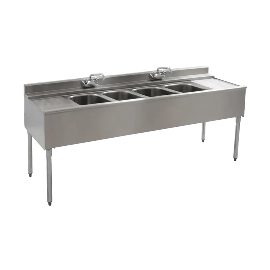 Eagle Group B6C-4-22-X 72" Underbar Sink Units, 4 Compartment with 2 Drainboards - Flyer