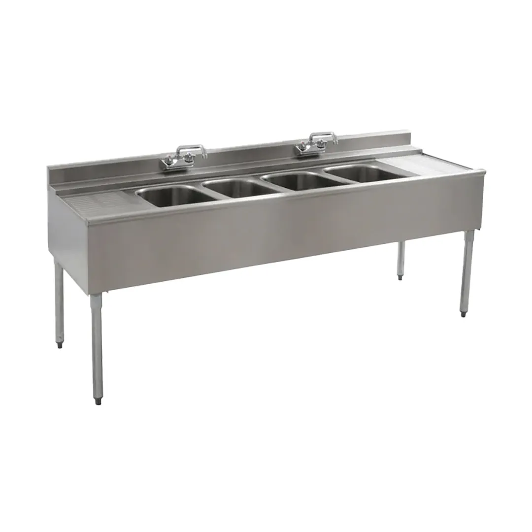 Eagle Group B6C-4-22 72" Underbar Sink Units, 4 Compartment with 2 Drainboards