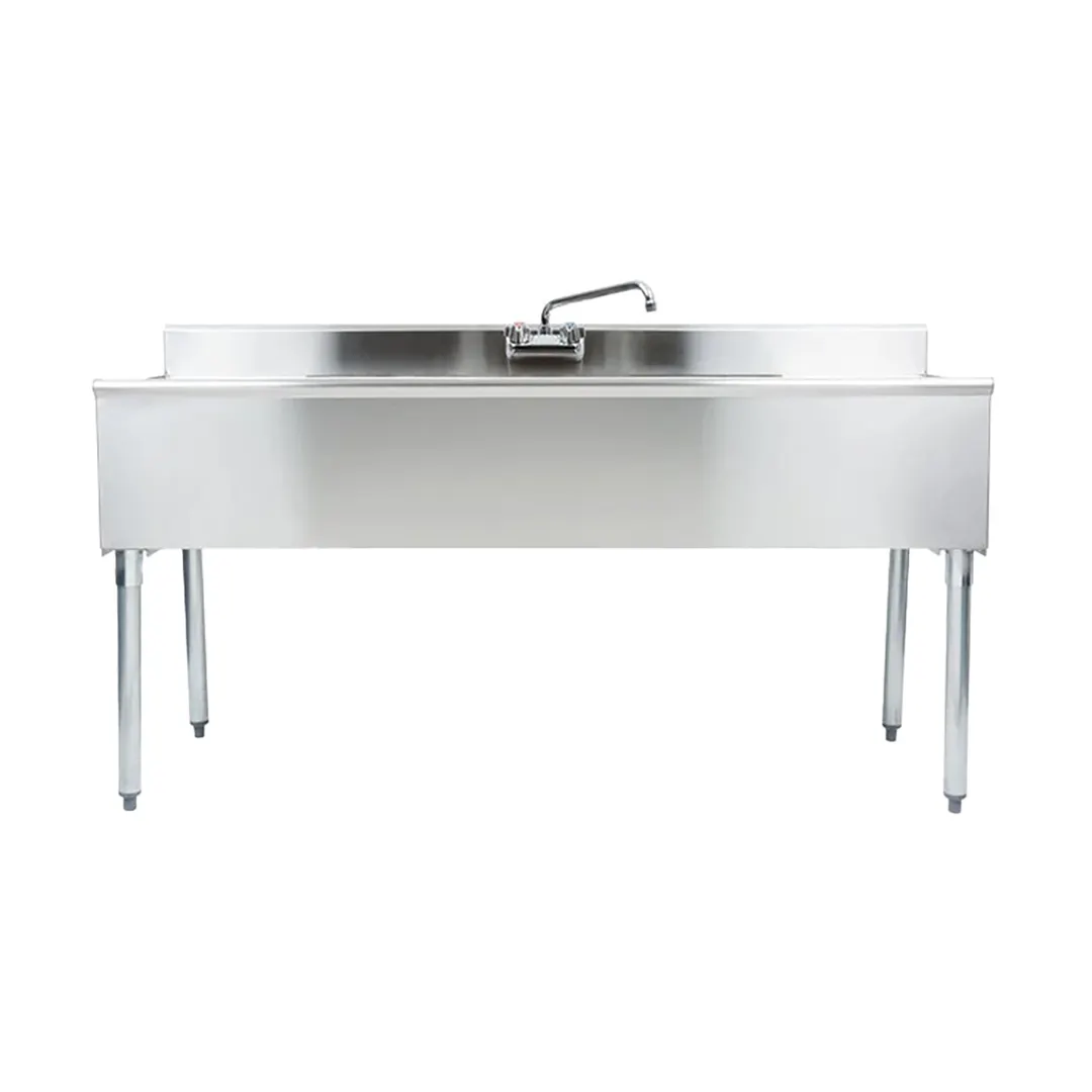 Eagle Group B7C-18 84" Underbar Sink Units, 3 Compartment with 2 Drainboards