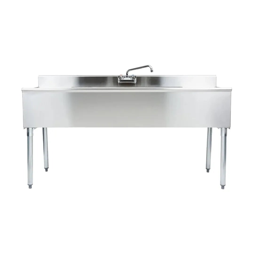 Eagle Group B8C-18 96" Underbar Sink Units, 3 Compartment with 2 Drainboards