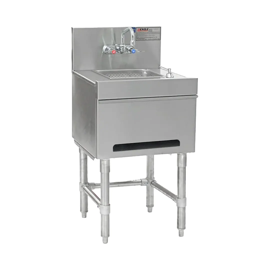 Eagle Group HSD18-19 18" Free Standing Underbar Hand Sink Unit with Soap & Towel Dispenser