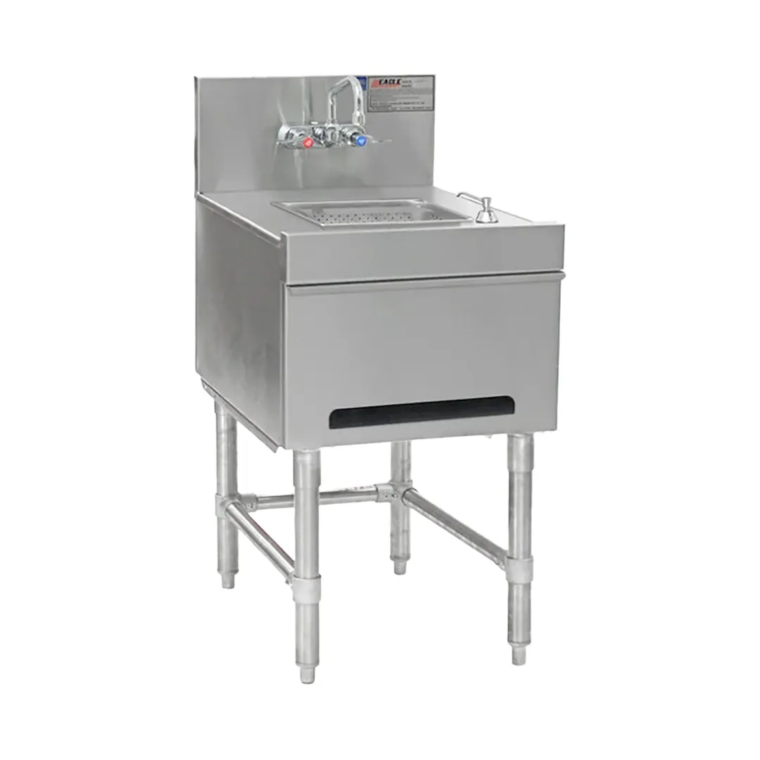 Eagle Group HSD18-24 18" Free Standing Underbar Hand Sink Unit with Soap & Towel Dispenser