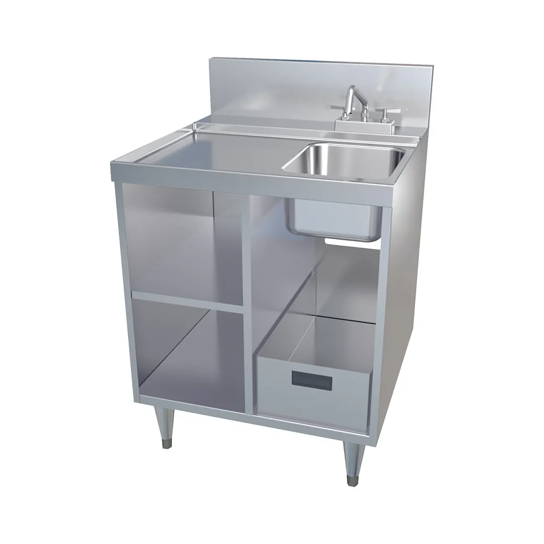 LaCrosse CL24GR-CS Underbar Sink Units, 1 Compartment with Left Drainboard