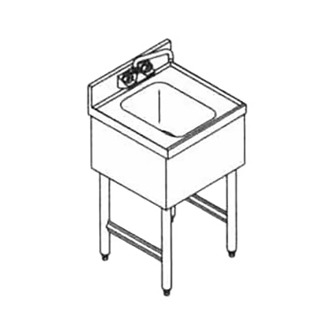 LaCrosse SD18HS 18" Underbar Hand Sink Unit with Splash Mount Faucet